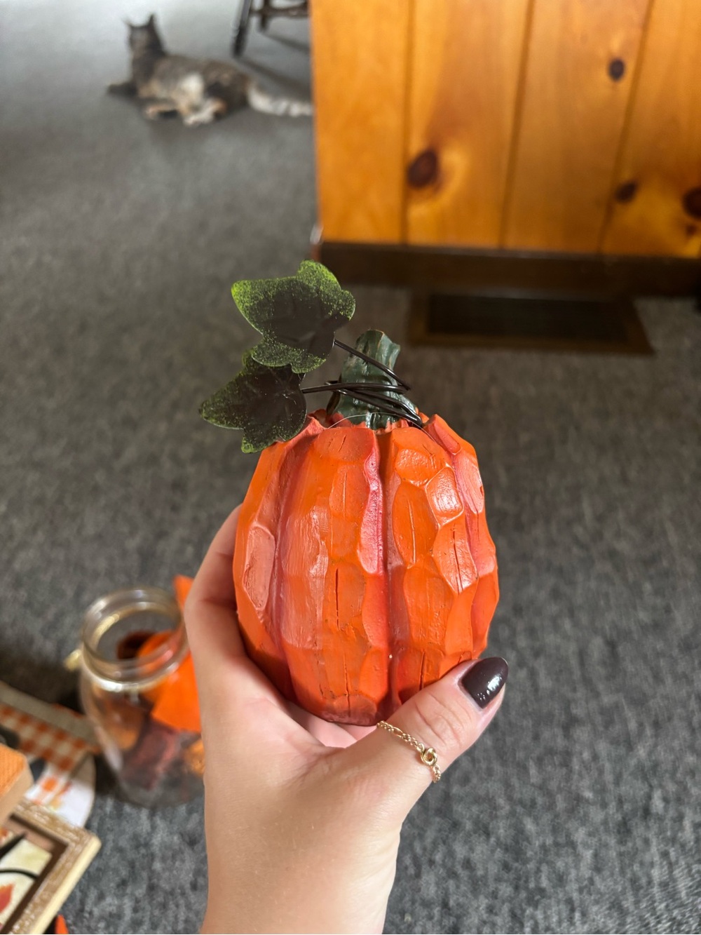 Decorative Wooden Pumpkin